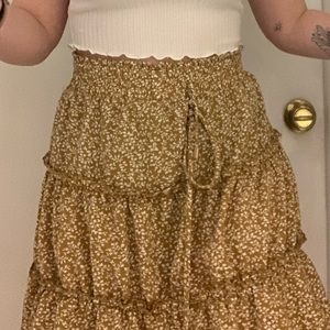 floral orange skirt hippie